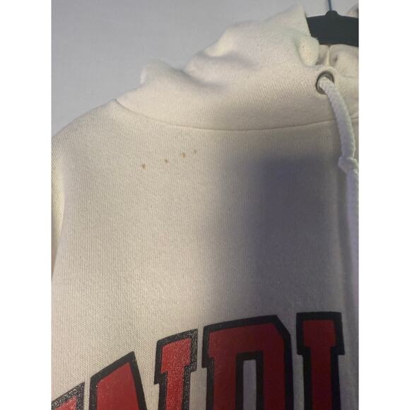 Vintage IU INDIANA Graphic Print White Pullover Hoodie Women's Size Large - Picture 3 of 5